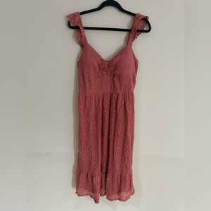 Pink Lace Sleeveless Dress